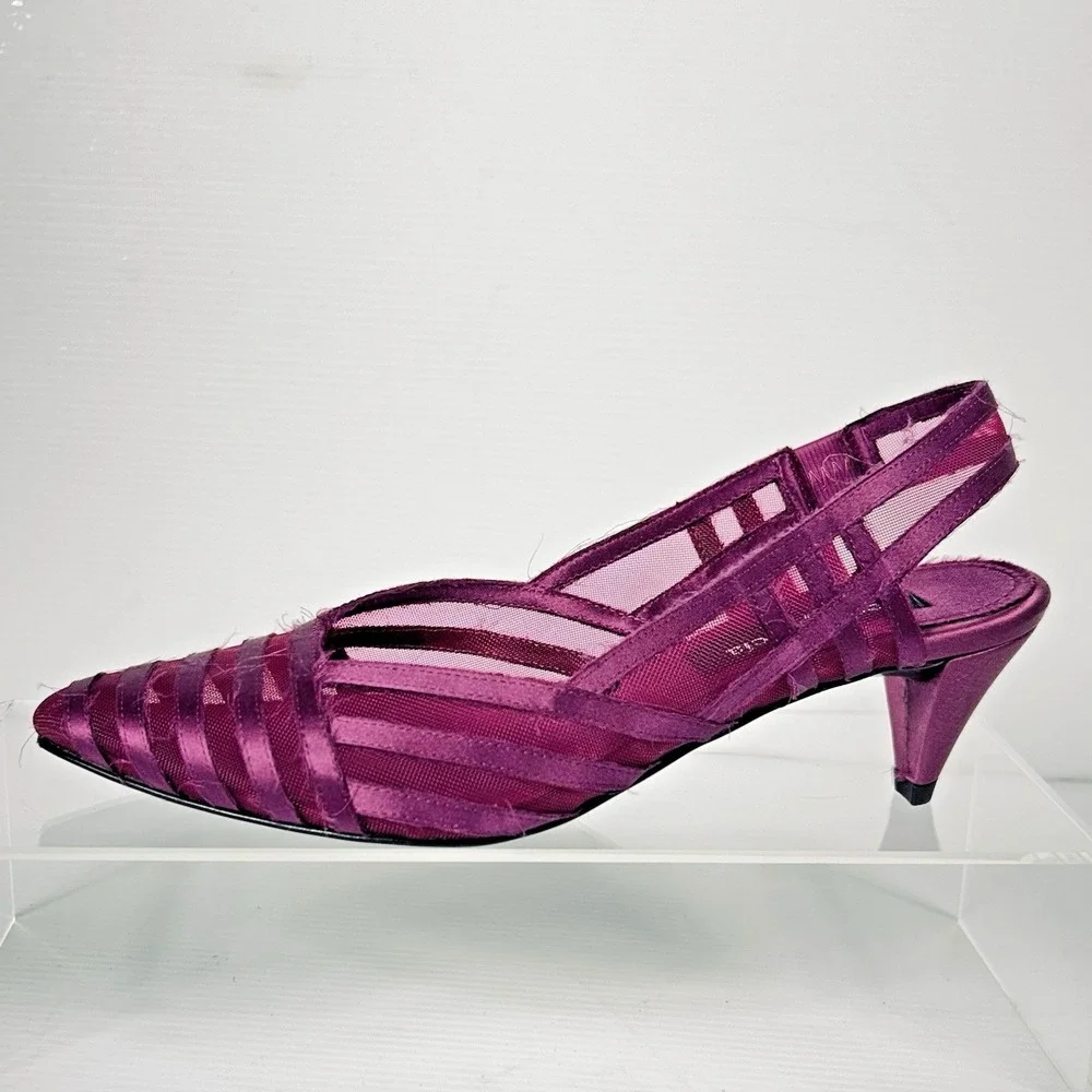 Pedro Garcia‎ Size US 6 - 6.5 EU 37 Mesh Slingback Low Pumps Purple Magenta